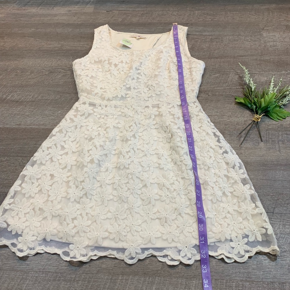 Altar’d State Floral Lace Dress Open Back Ivory S - Picture 7 of 8